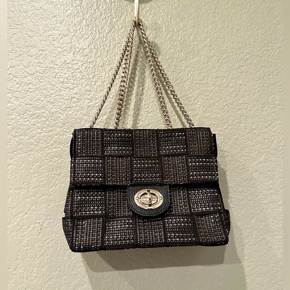 Alma Tonutti  Black Woven Handbag